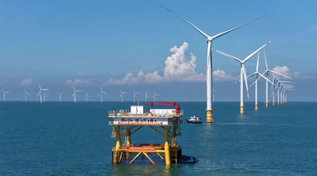 全国首个吸力筒基础桁架式“风渔融合”型海洋牧场正式投产