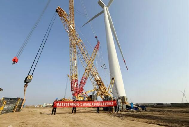 中船科技首台h260-12.6mw海上机组完成吊装